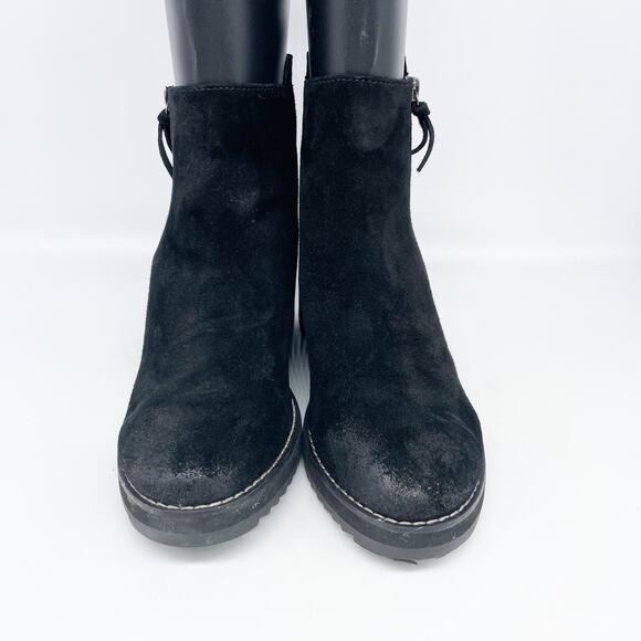 Sofft Women's Emeline Waterproof Suede Wedge Side Zip Bootie Black Size 7 M - Picture 2 of 13